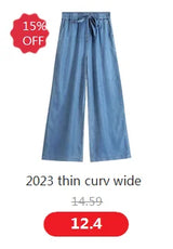 Women Vintage Wide Leg High Waist Jeans