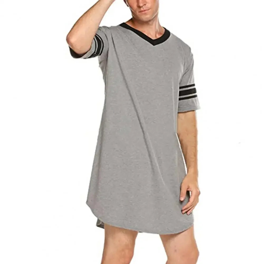 Men’s Contrast Sleep Shirt Robe