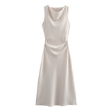 Luxe Satin Midi Elegance Dress