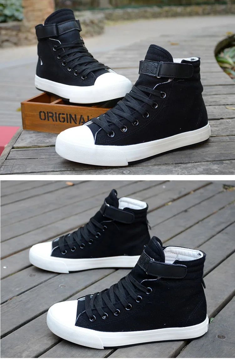 PureStep™ Men’s White High-Top Canvas Sneakers