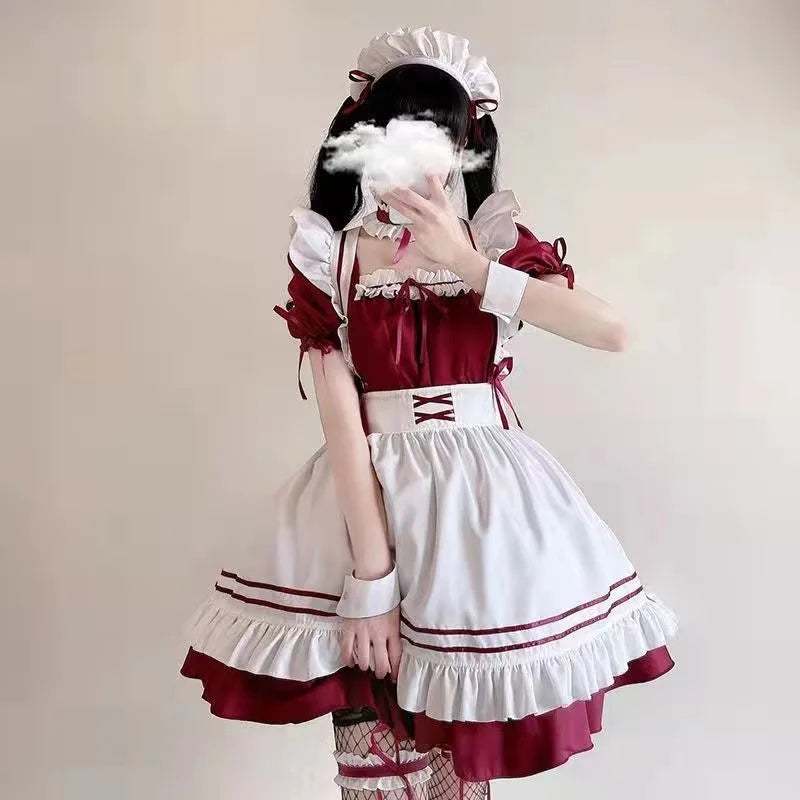 Black White Lolita Maid Costume