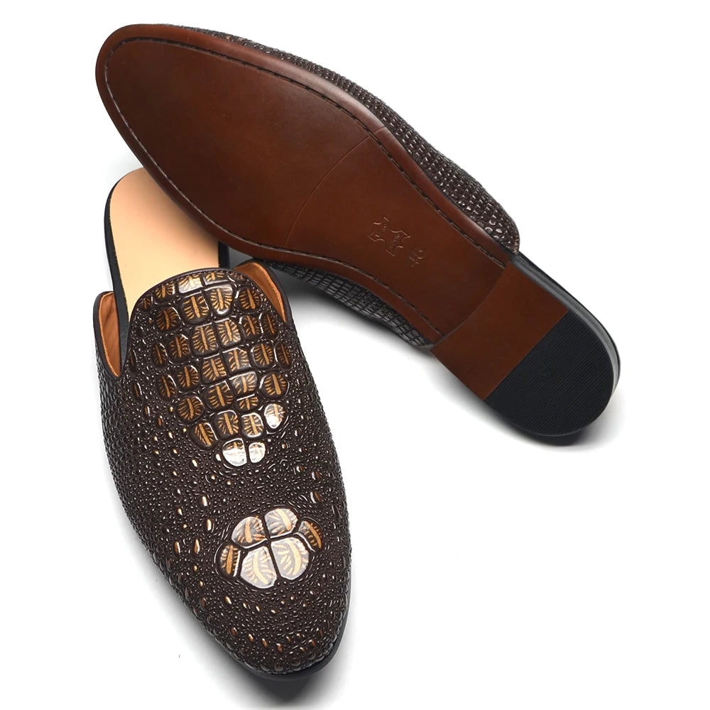 Men’s Crocodile Leather Mules