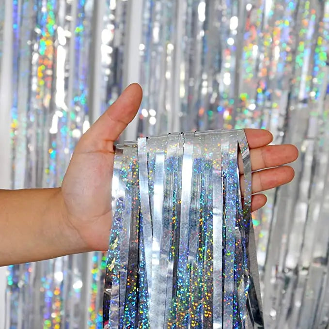 Foil Tinsel Fringe Curtain Backdrop