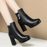 Women Warm Wool High Heel Ankle Boots – Winter Fashion
