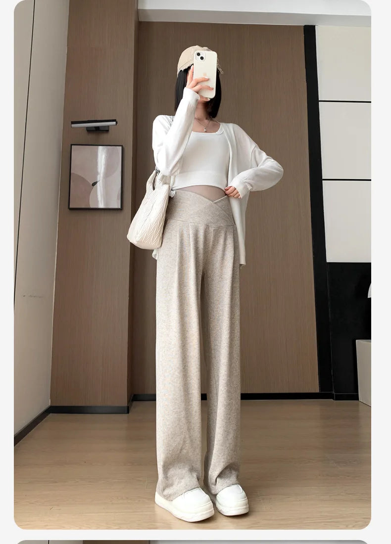Wide-Leg Low-Waist Maternity Pants