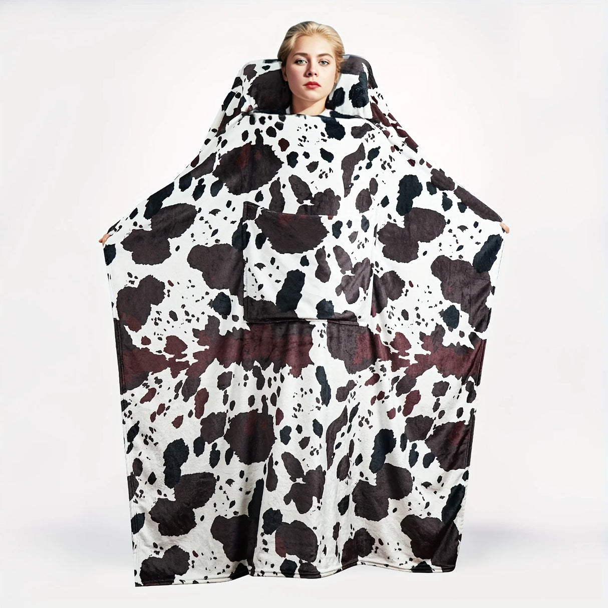 Comfortable Blue Flannel Blanket with Pillow