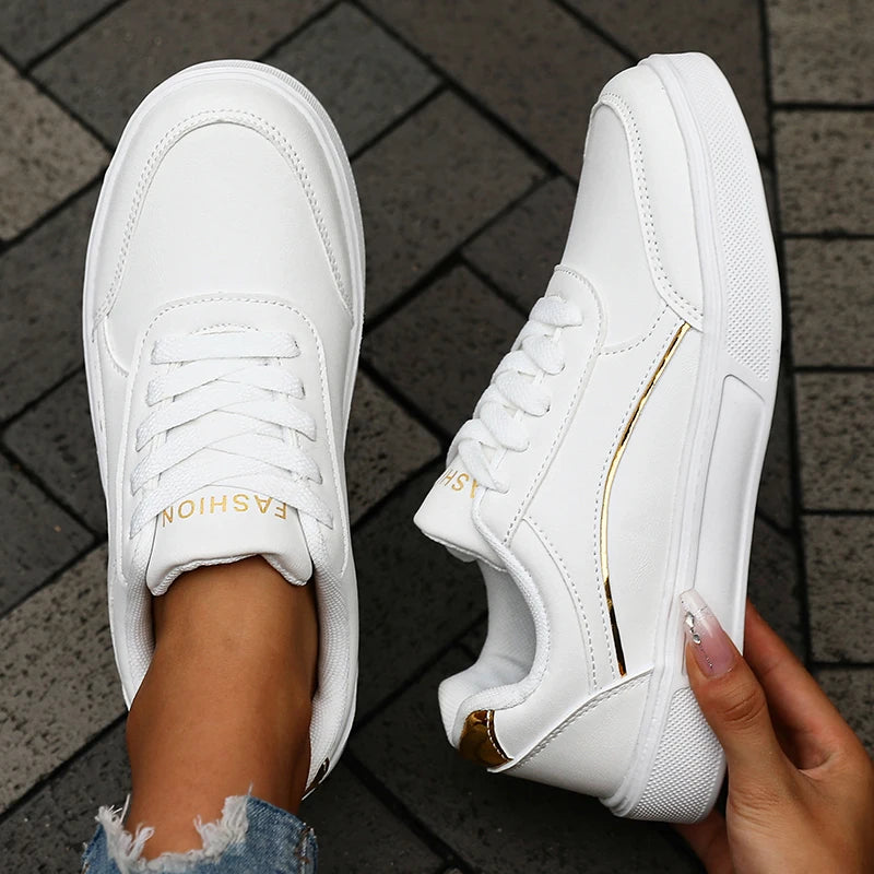 Women Sneakers Black Low Top Lace Up Shoes