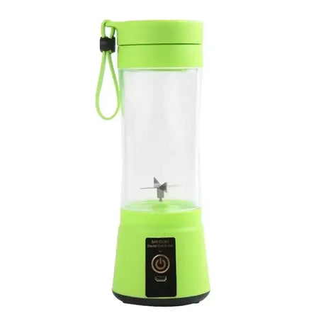 380ml Mini Electric Juicer in vibrant green with USB charging, perfect for portable juicing on the go.