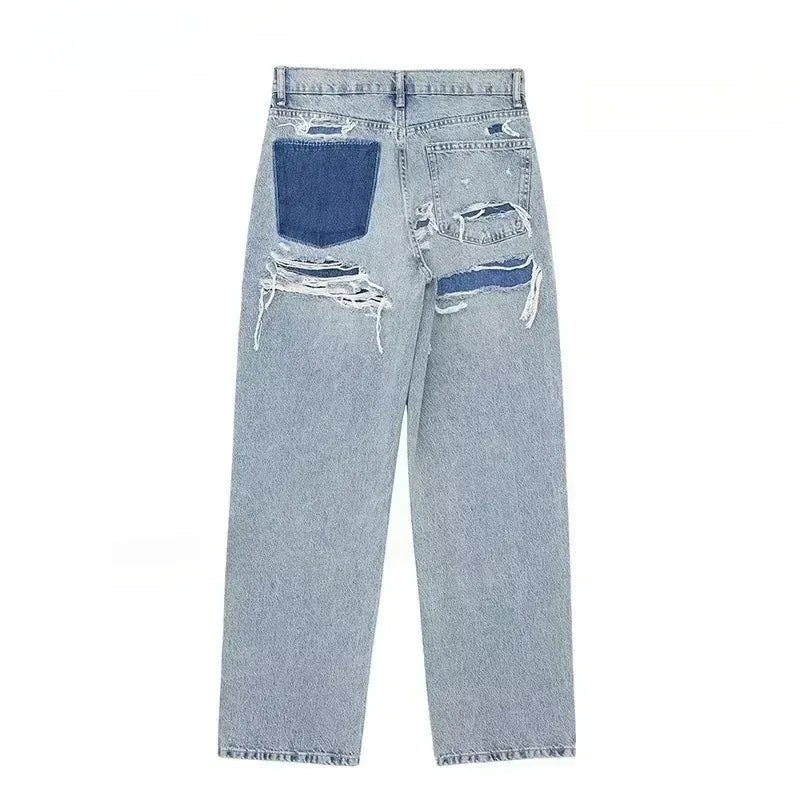 FadeFlex™ – Gradient Ripped Casual Jeans (Loose, Grunge & Eye-Catching)
