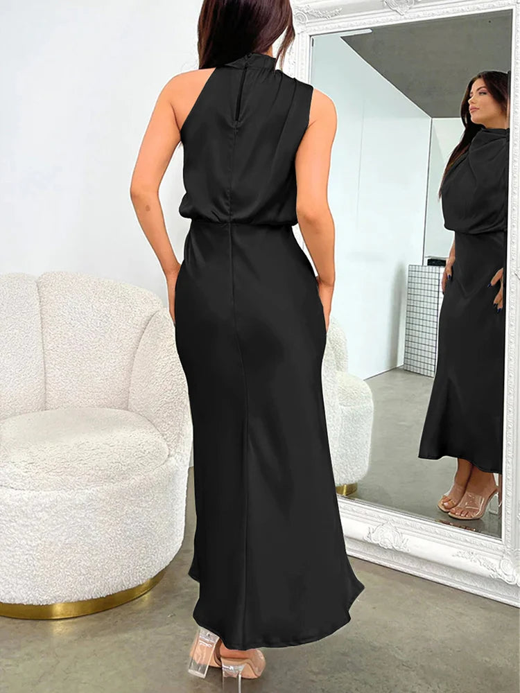 Women's Silk Satin Evening Dress