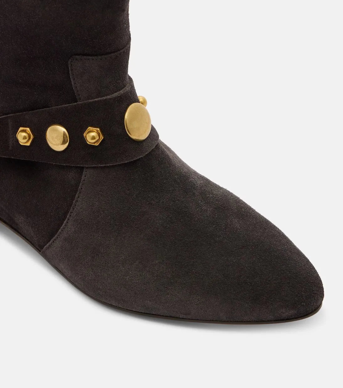 Women Rivet Embellished Ankle Boots – Casual Pointed Toe Suede