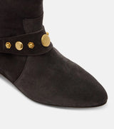 Women Rivet Embellished Ankle Boots – Casual Pointed Toe Suede