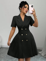 Women's Double Breasted Midi Dress