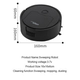 Smart 3-in-1 Sweeping Robot with suction and mop functions, compact design, dimensions 160mm x 60mm for effective cleaning.