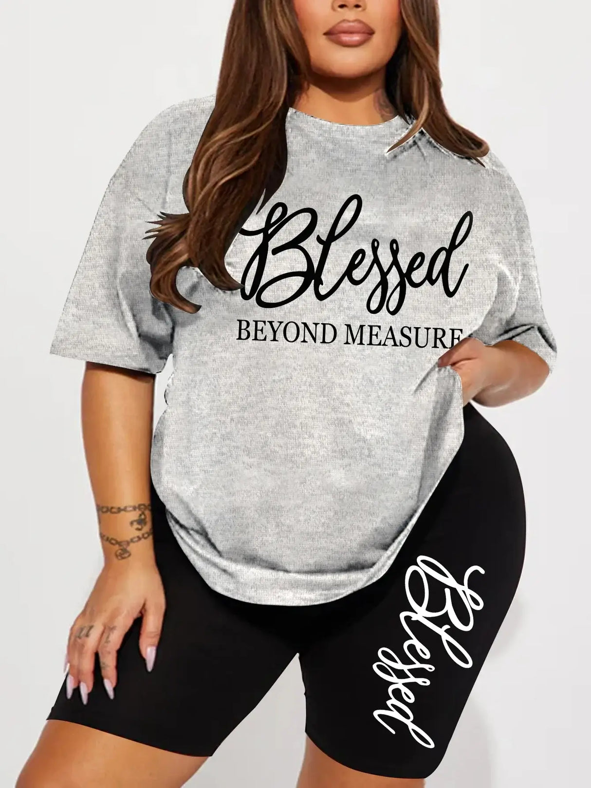 Women Plus Size Summer Casual Short Set