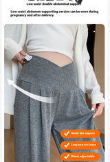 Wide-Leg Low-Waist Maternity Pants