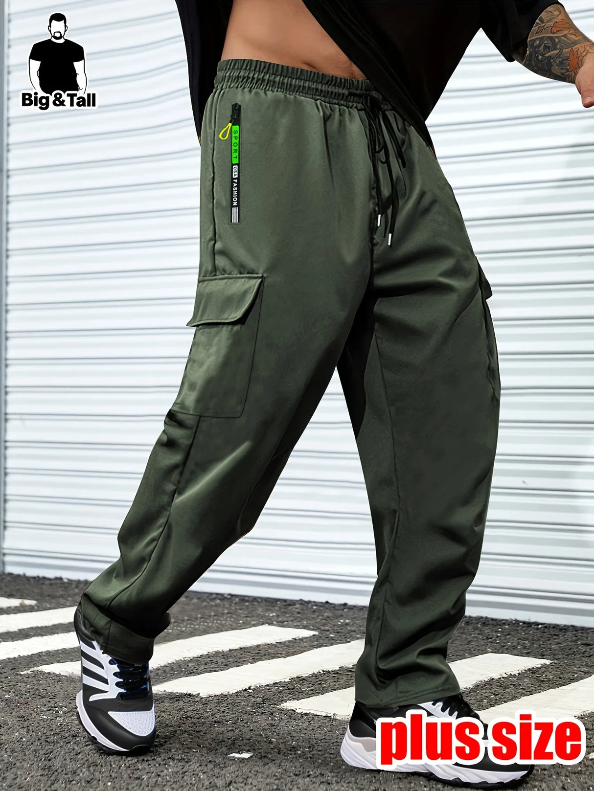 Men's Plus Size Cargo Pants – Multi Pocket