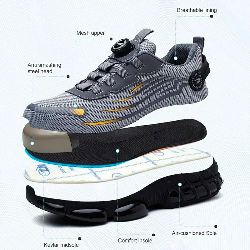Women Safety Shoes White Lightweight Sneakers