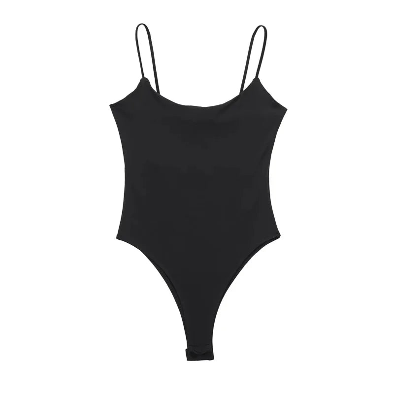MUJER Sleeveless Backless Women's Bodysuit – Sexy Tight Bodycon Summer Top