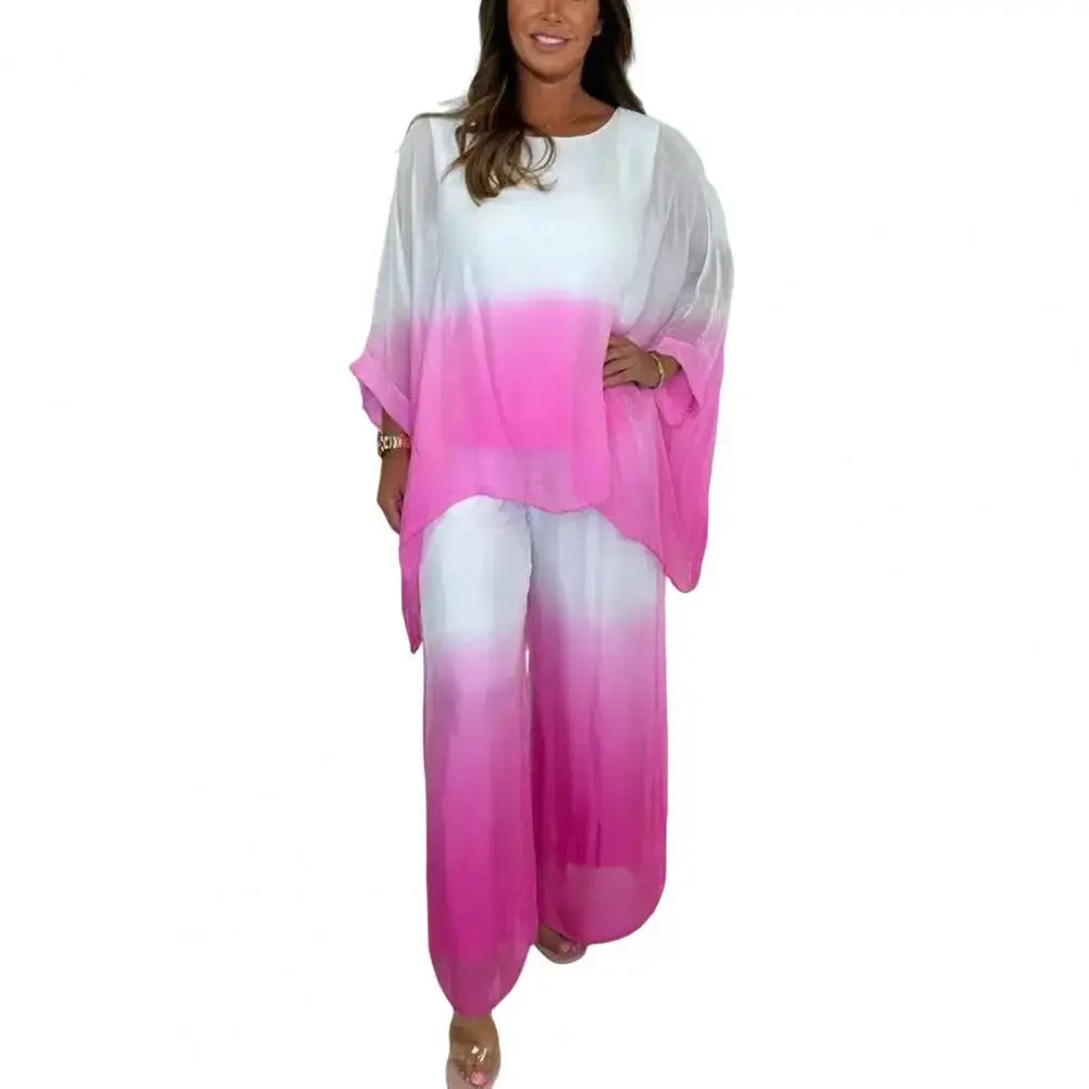 Women Chiffon Gradient Pants Set