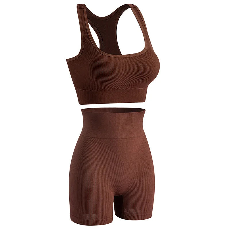 Women Seamless Yoga Bra Set