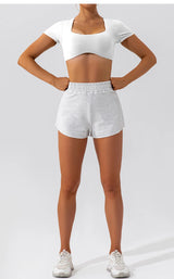 Women Crop Fit Yoga Tee