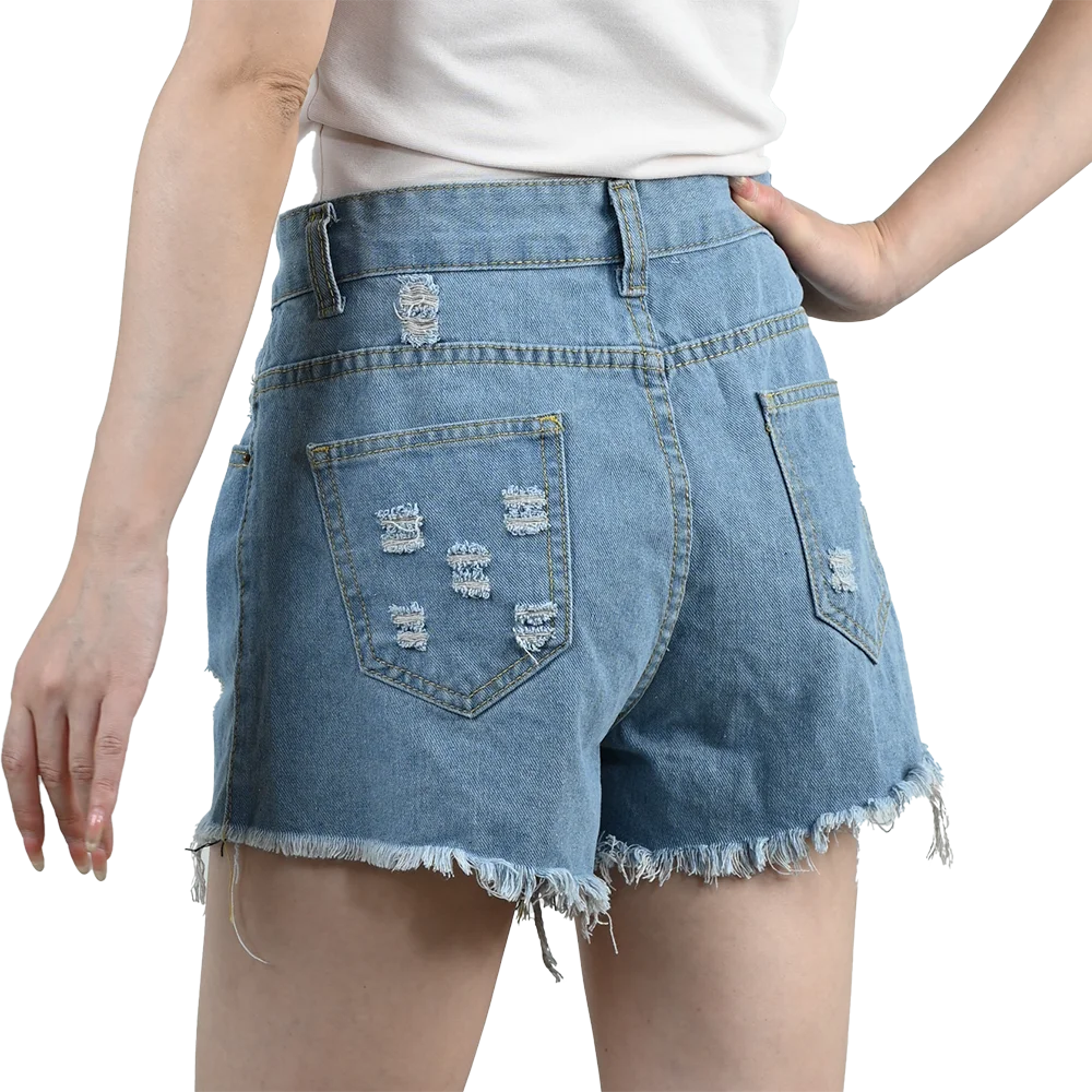 Women’s 3PCS High Waist Ripped Denim Shorts