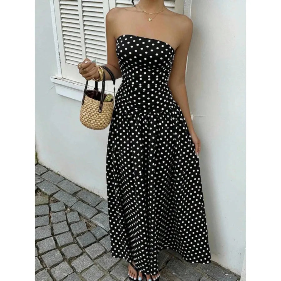 Women's Polka Dot Maxi Dress