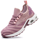 Women Safety Shoes Pink Steel Toe Sneakers