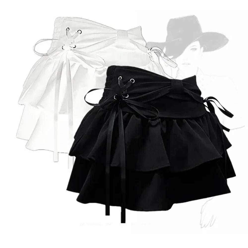 BowSpice™ – Kawaii Bow Denim Mini Skirt (Sexy Summer Gothic Look)