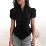 Elegant Women's Slim Waist Blazer Coat