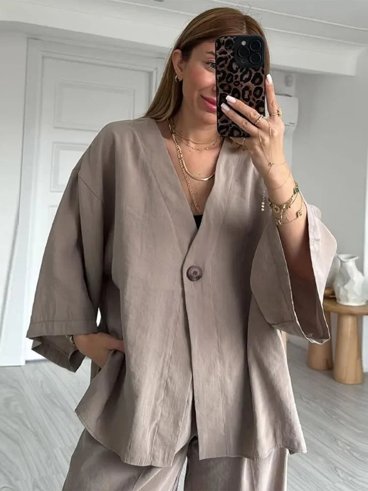 Women's Linen 2 Piece Set