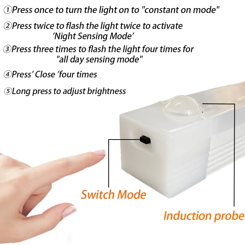 LED Motion Sensor Night Light – Type-C Rechargeable