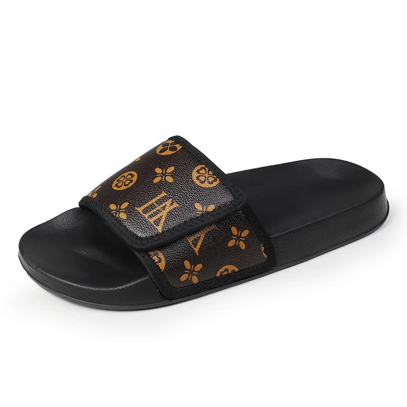 Men Genuine Leather Summer Sandals Slippers