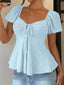 Luna Lace-Up V-Neck Blouse