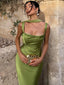 Luxe Satin Halter Evening Gown