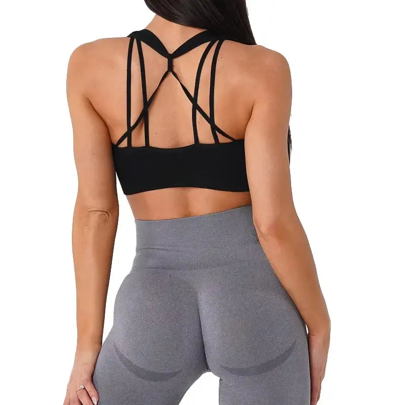 Women Ribbed Galaxy Seamless Sports Bra