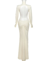 Women's Backless Ruched Maxi Dress