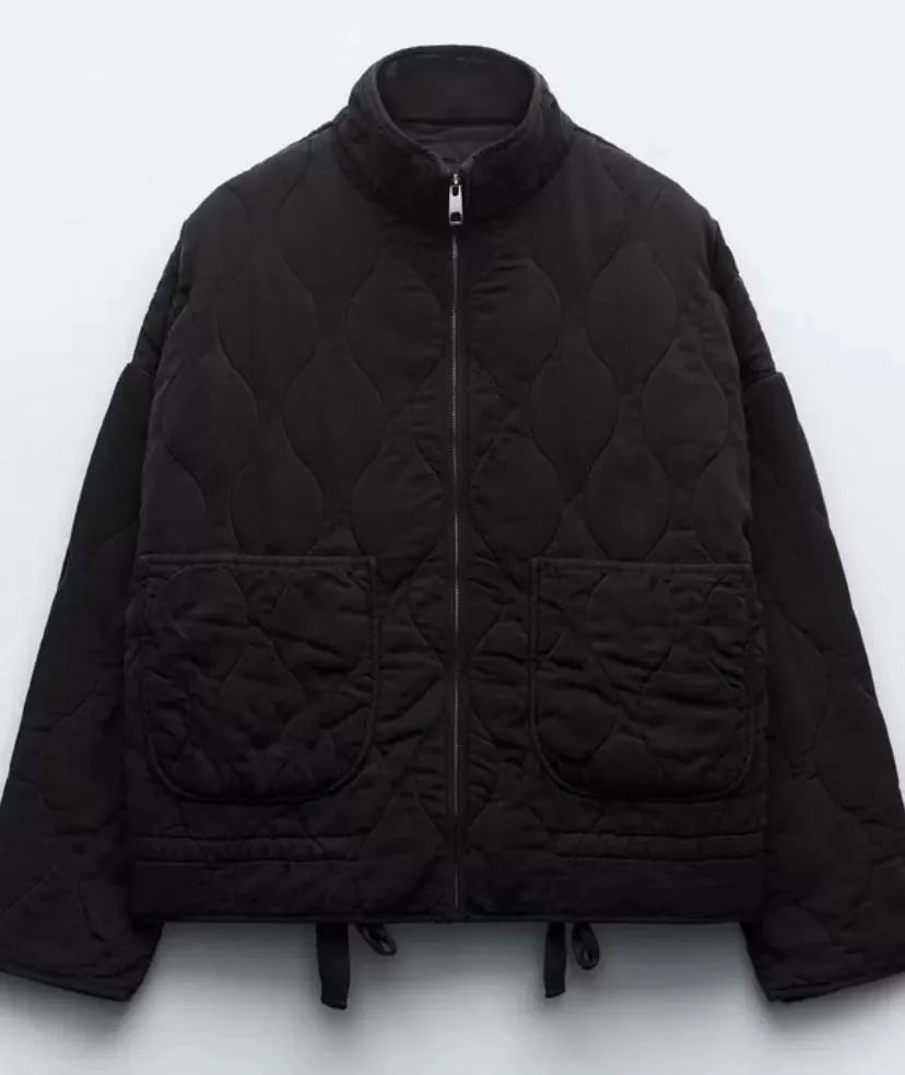 Vintage Quilted High Collar Women's Jacket