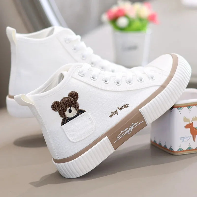 Women Canvas Shoes Breathable High Top Sneakers
