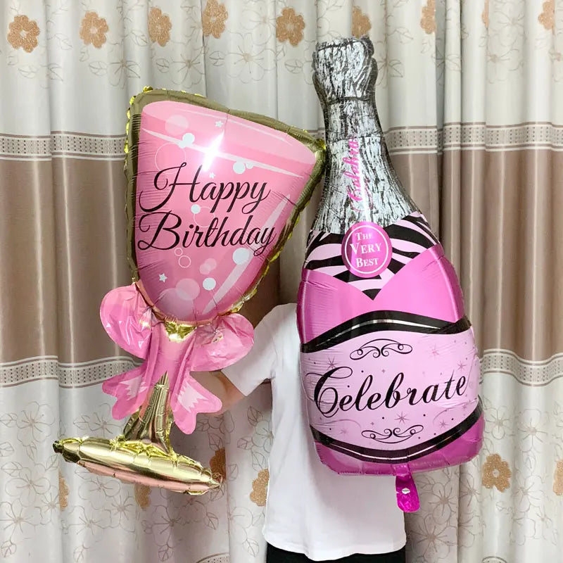 Pink Champagne Bowknot Balloon