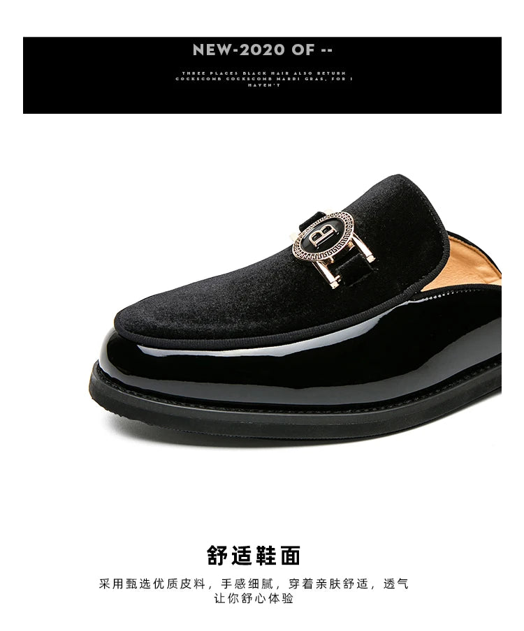 Men’s Black Leather Mules