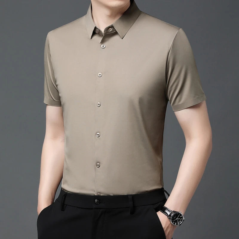 Men Stretch Short Sleeve Shirt