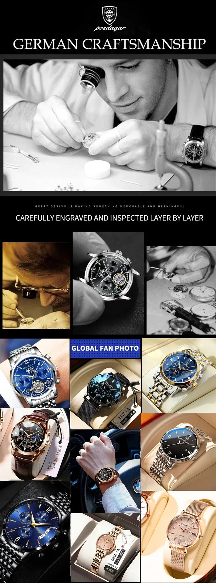 POEDAGAR Elegance Watch