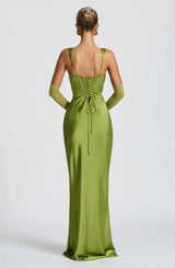 Luxe Satin Halter Evening Gown