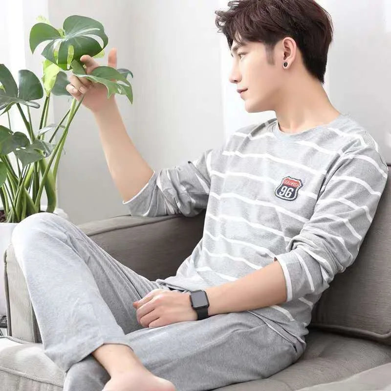 Men’s Cartoon Striped Pajama Set