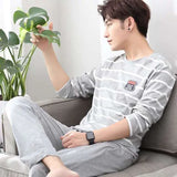 Men’s Cartoon Striped Pajama Set