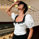 Vintage Charm Polka Dot Blouse