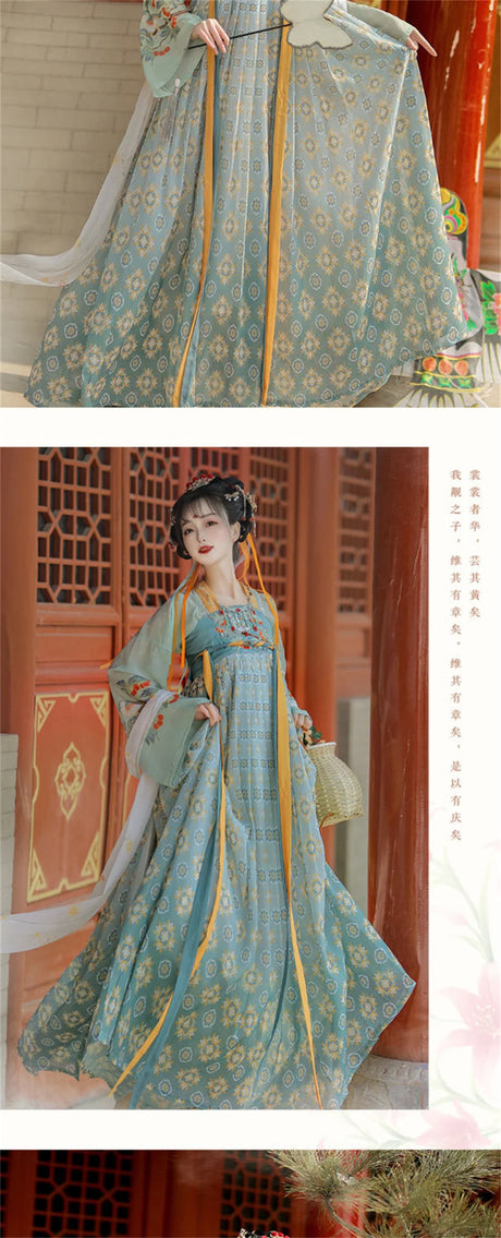 Tang Suits Hanfu for Halloween, featuring elegant polyester design and traditional Chinese patterns.