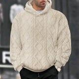 Men Velvet Hooded Pullover Sweater